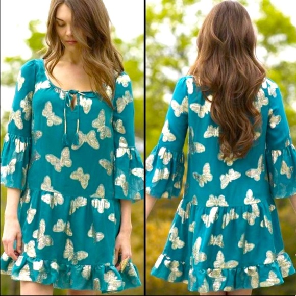 Juicy Couture Dresses & Skirts - Juicy Couture Polynesian Butterfly Silk Dress
